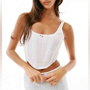 With Jean Cindy Corset in White Pointelle